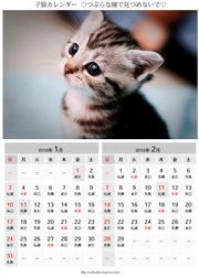子猫カレンダー